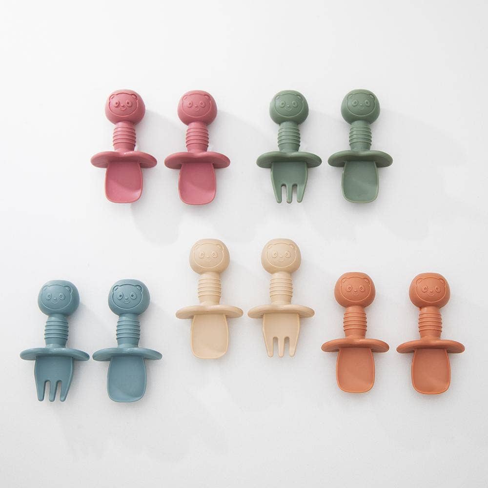 Silicone Baby Cutlery Set: Blue