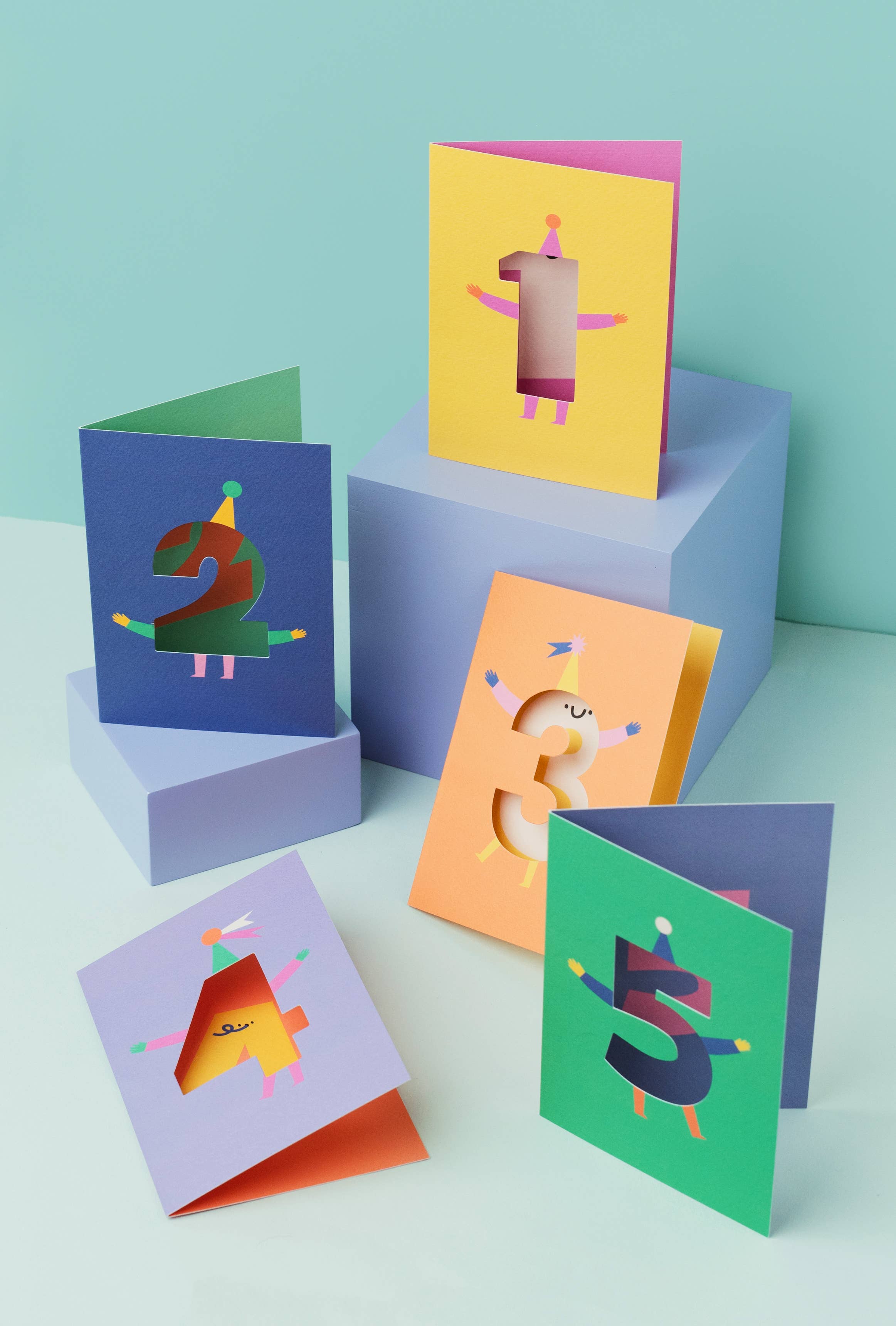 Age 3 - Die Cut - Cute Character Fun Happy Birthday - Three