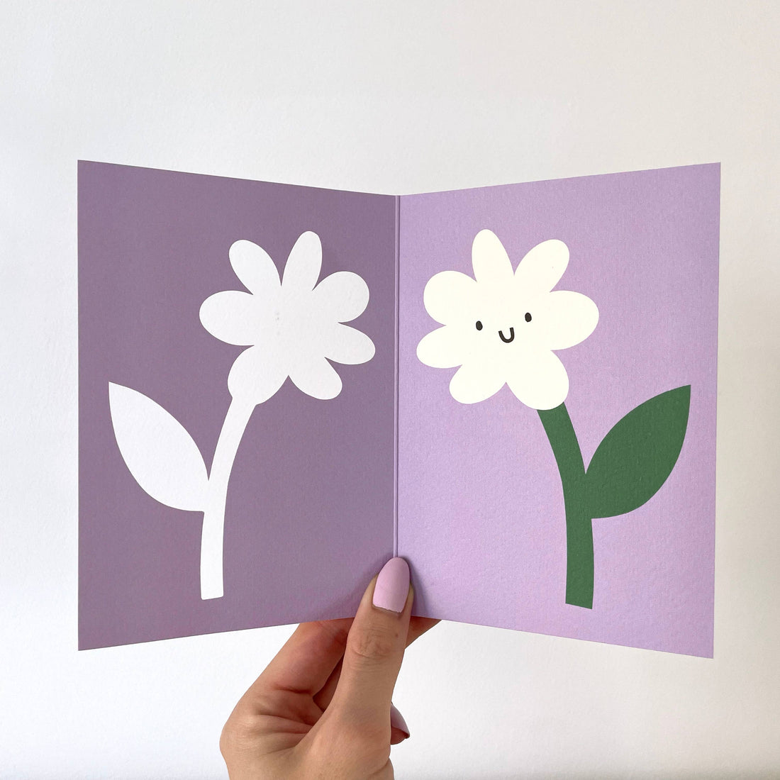 Flower Card - Die Cut Cards - Floral - Just Because - Cute