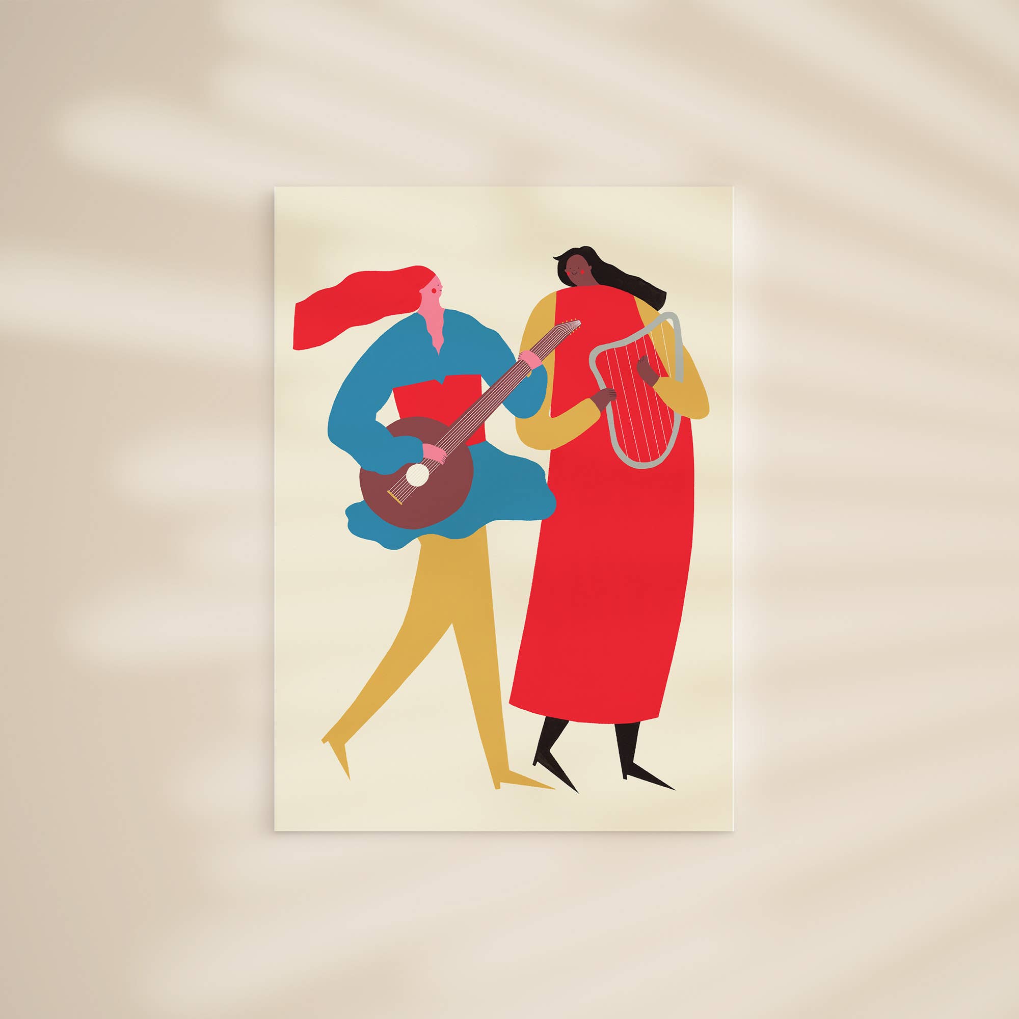 Musical Friends Character Art Print | Nursery Wall Art: A3