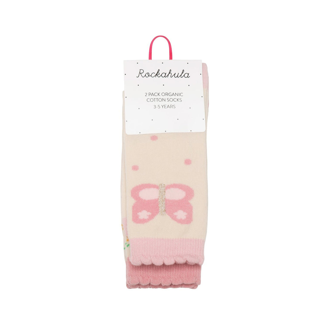 Tiny Blossom Butterfly 2 Pack Socks 9-12 Jnr