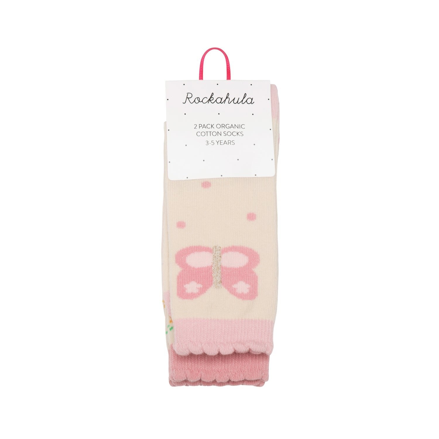 Tiny Blossom Butterfly 2 Pack Socks 9-12 Jnr