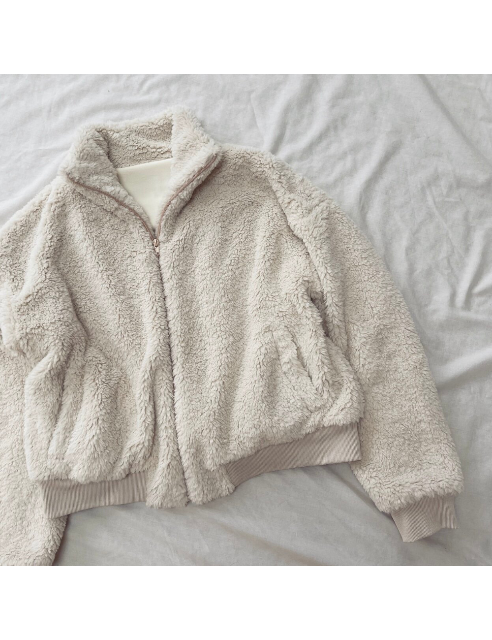 Adult Beige Teddy Coat