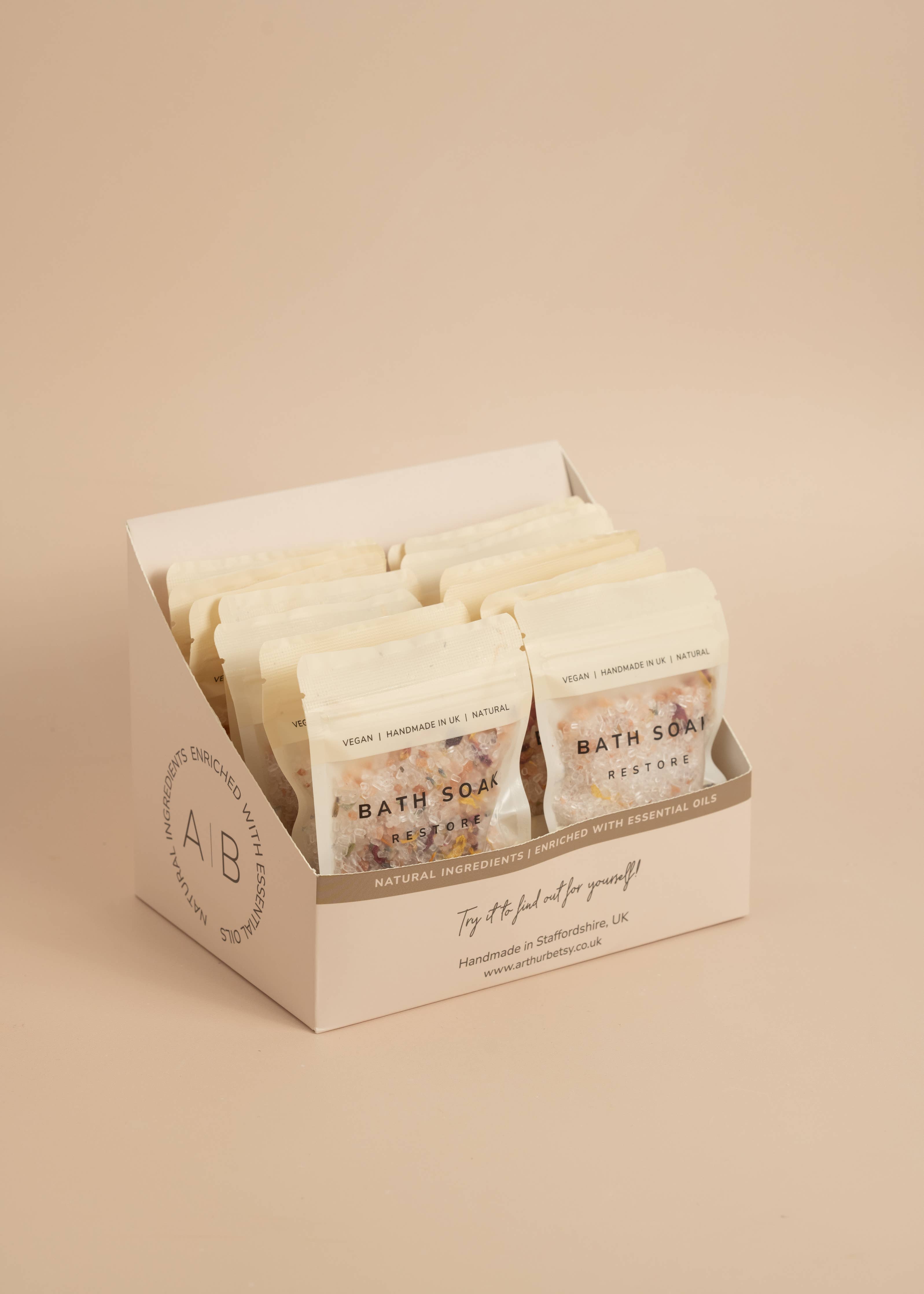 Bath salts pouch, Bath soak, Bath bomb, Bath salt bag: Energise