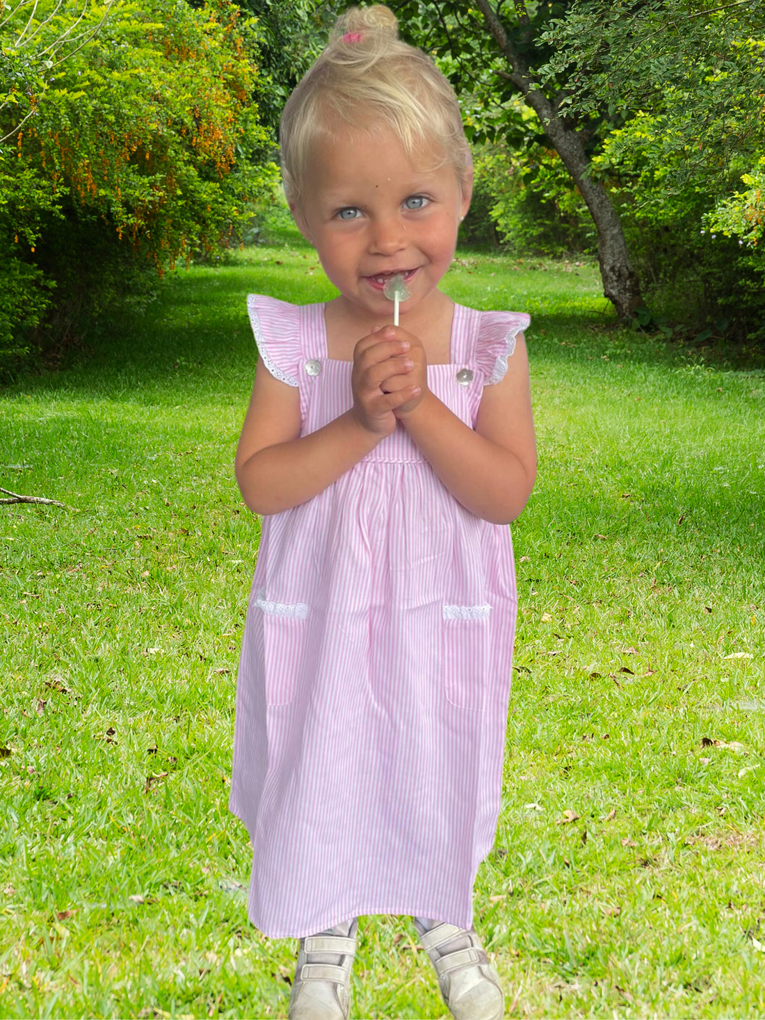 Tilly Pink Striped Sundress or Pinafore: 2-3T