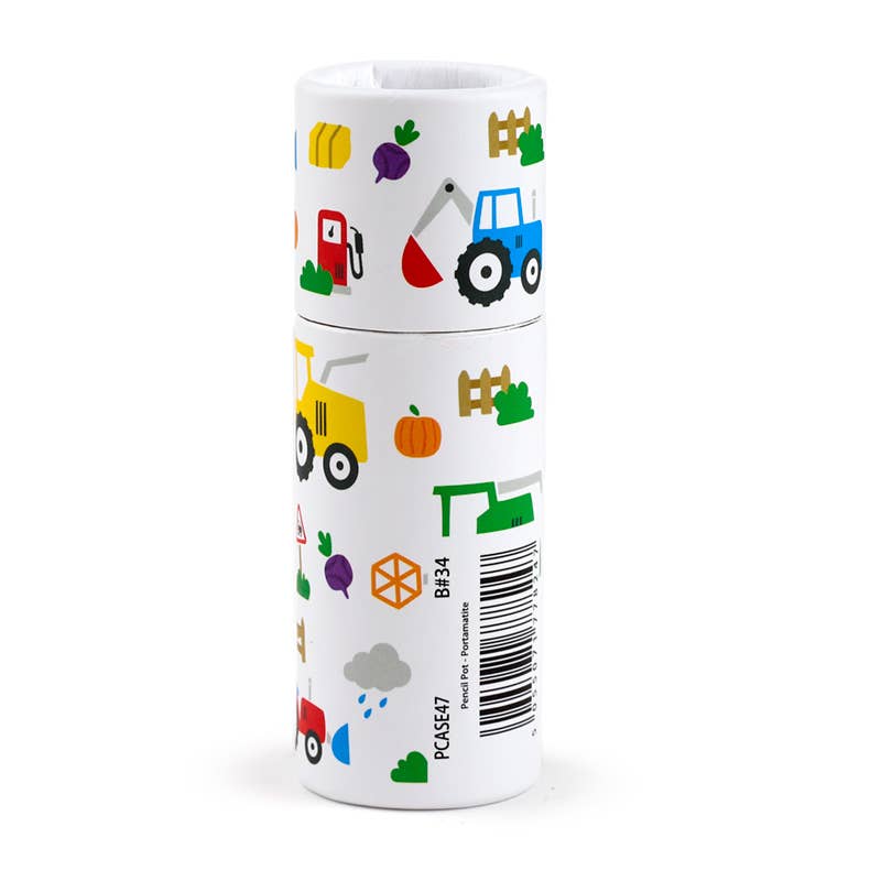 Little Tractors Pencil Pot with 12 Colouring Pencils