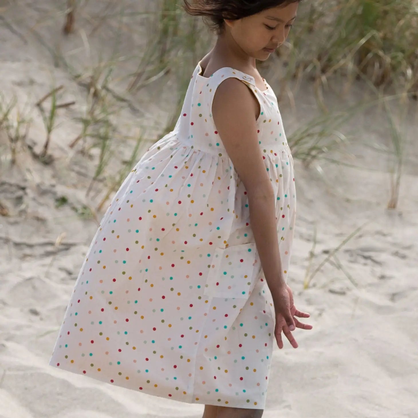 Rainbow Spots Reversible Pinny Dress