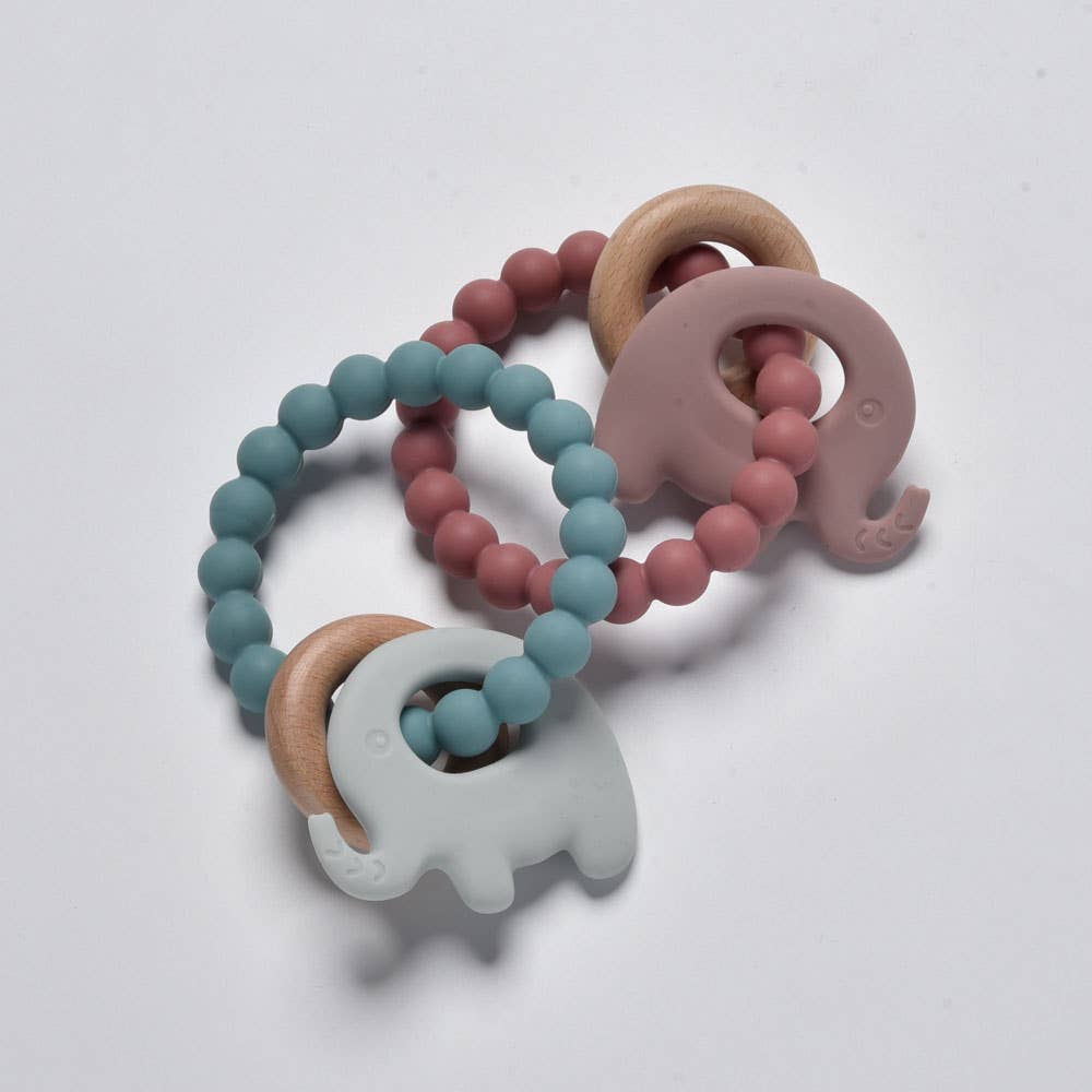 Elephant Teether Beads: Pink Haze
