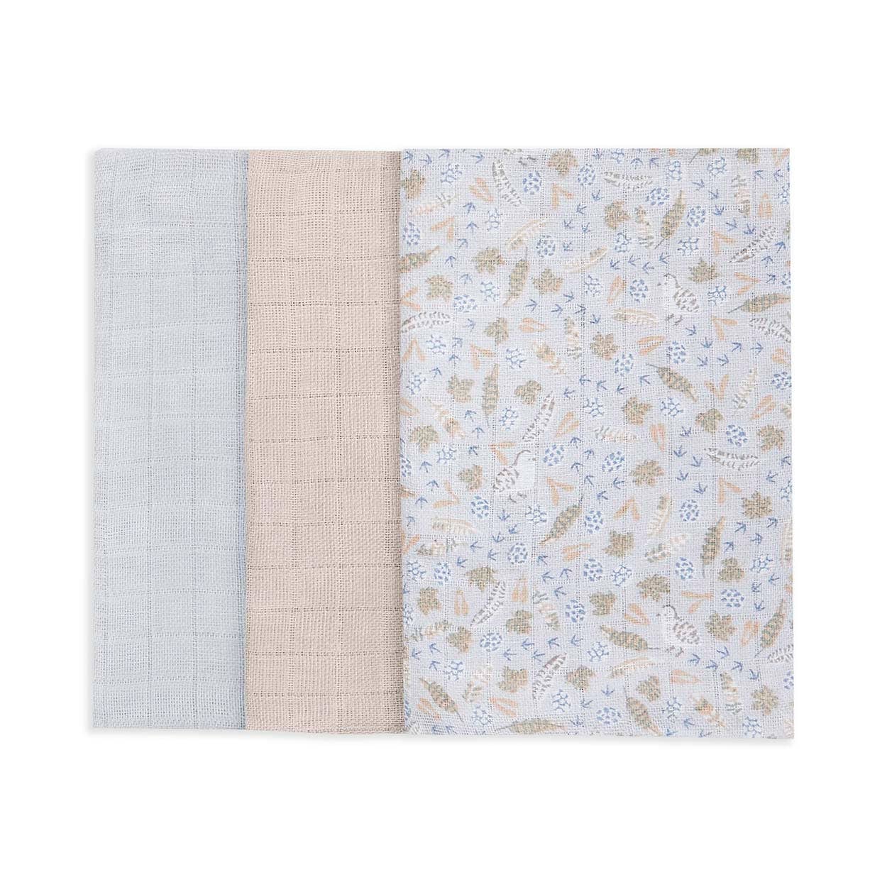 Organic Baby Muslin Squares Set of 3 - Nature Trail
