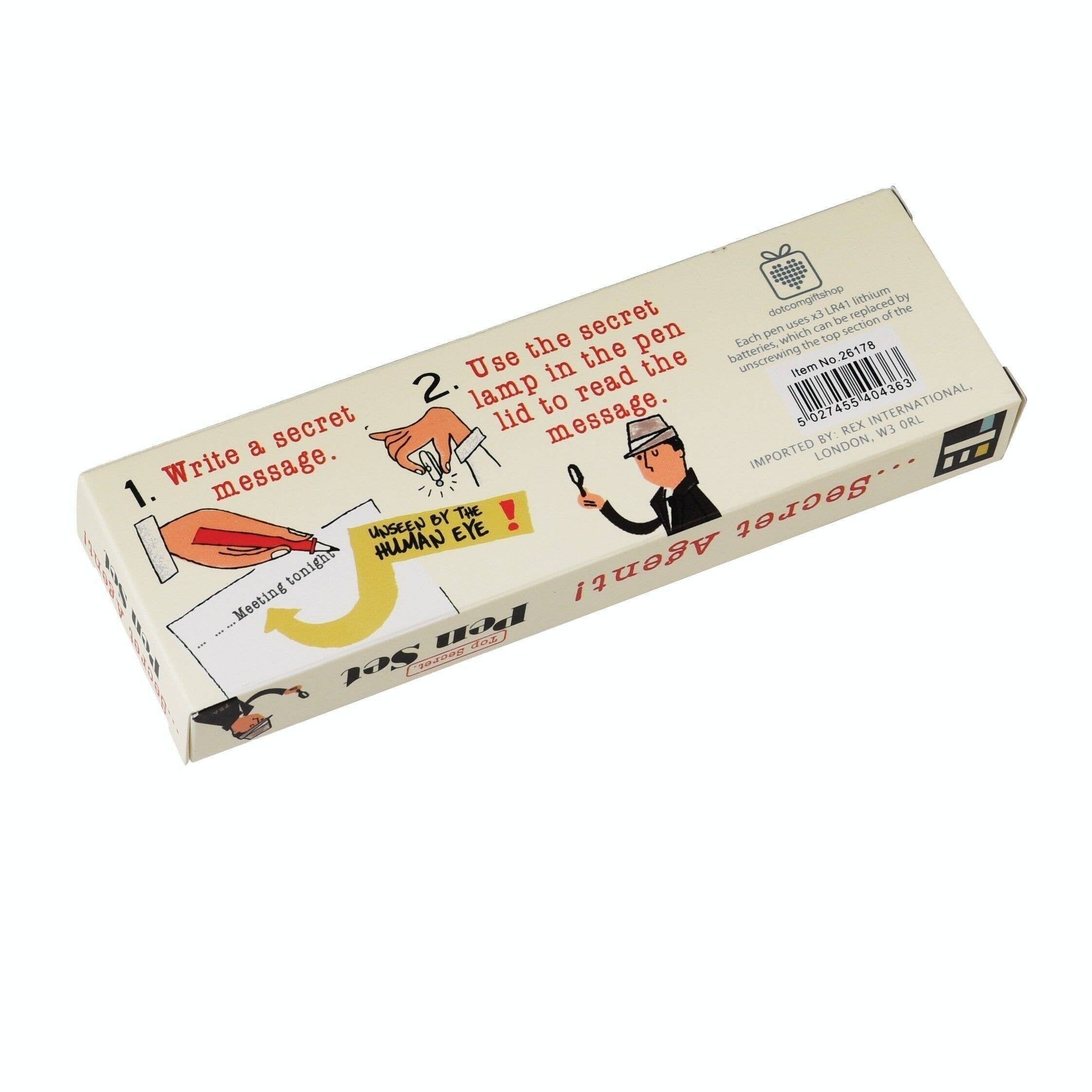 Secret Agent Invisible Ink Spy Pens (Set of 2)