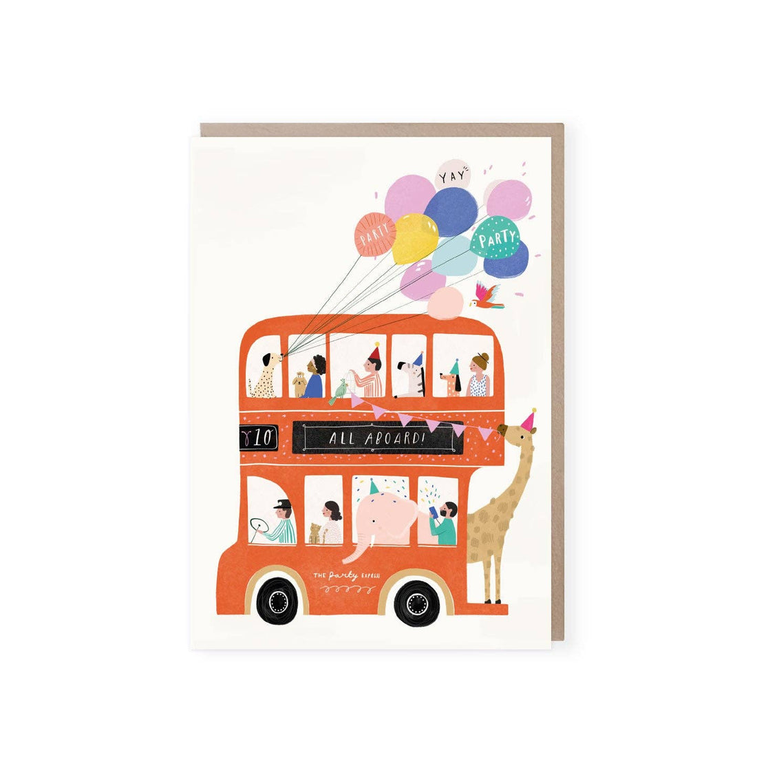 London Bus Card | Red Bus Birthday Card | Safari Card