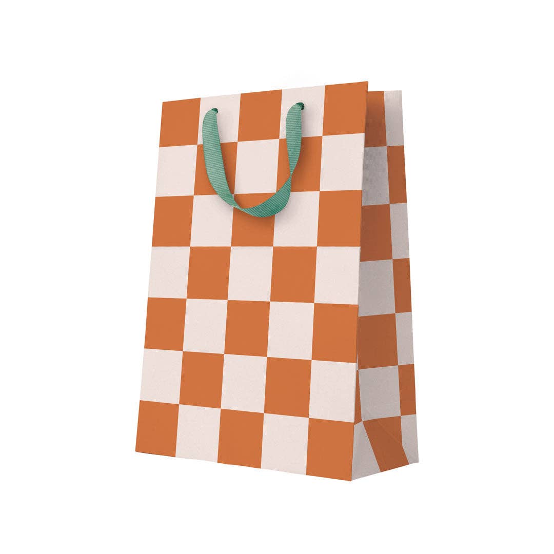 Burnt Sienna Checkerboard Large Gift Bag (12130)