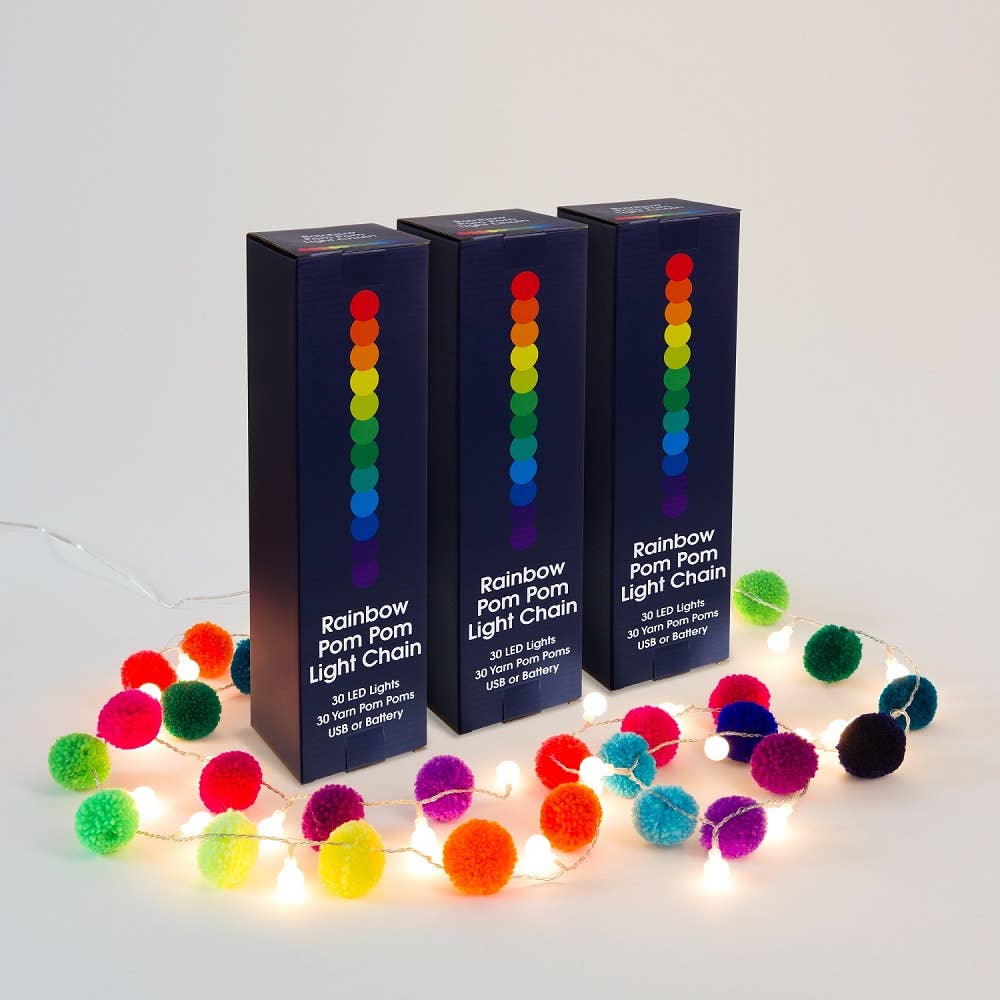 Pom Pom Light Chain Rainbow