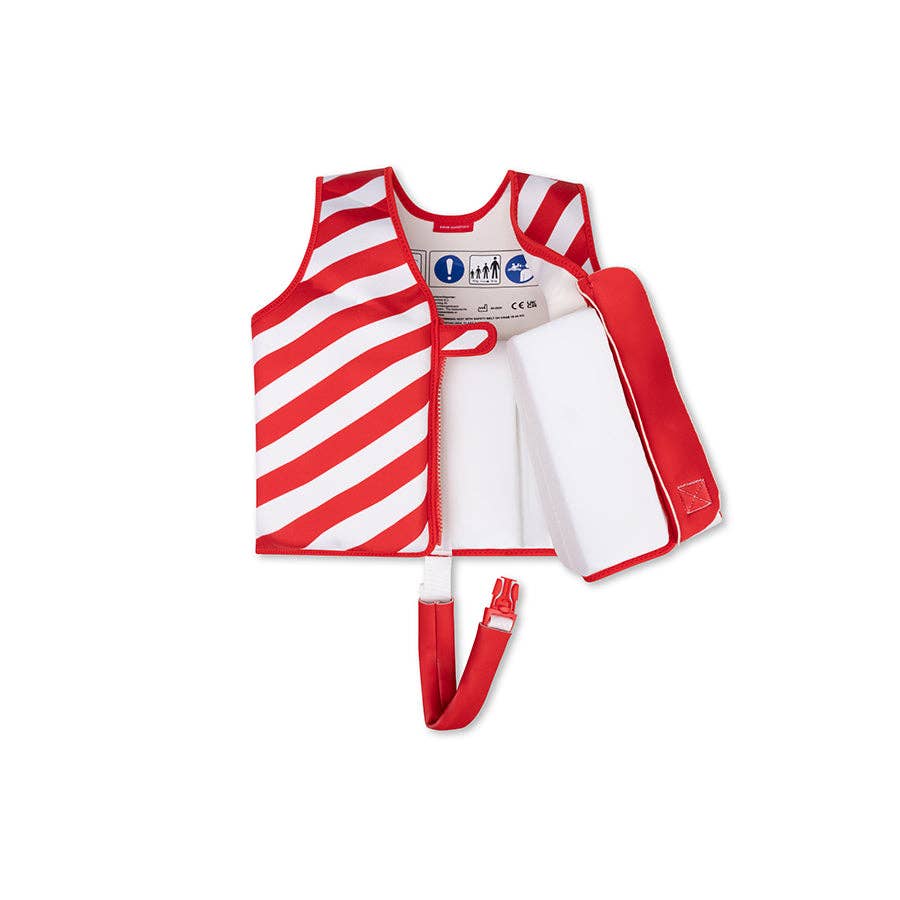 Swim Essentials | Swimming Vest 1-2: Red White Stripe Oh Crab