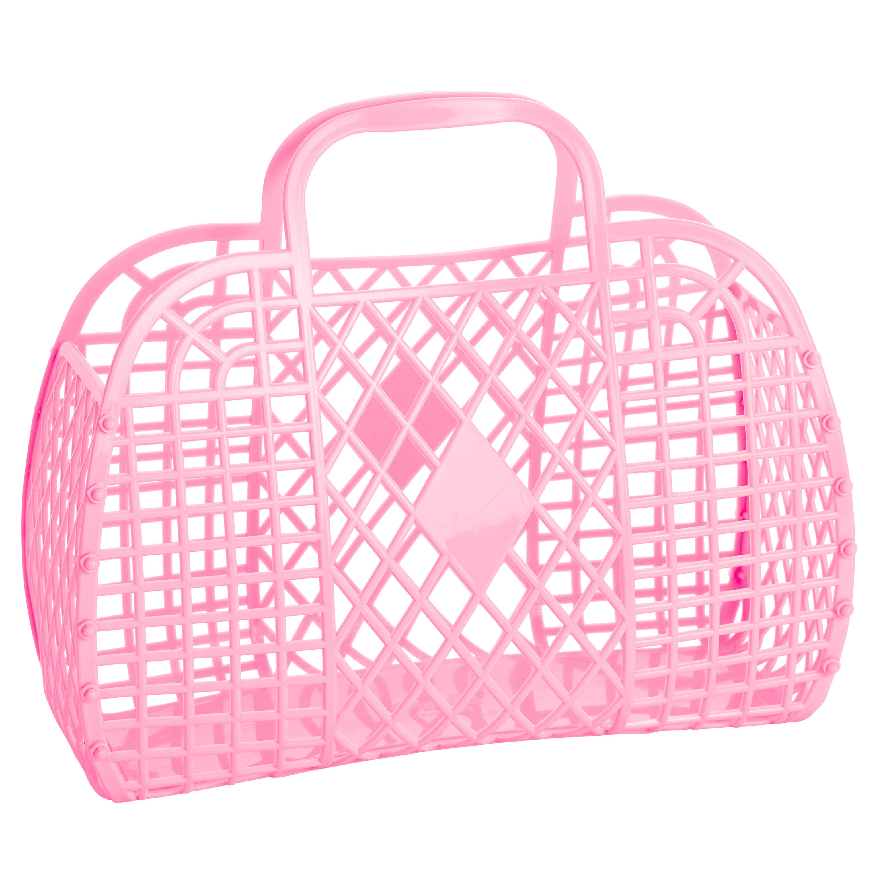 Retro Basket Jelly Bag - Large: Bubblegum Pink