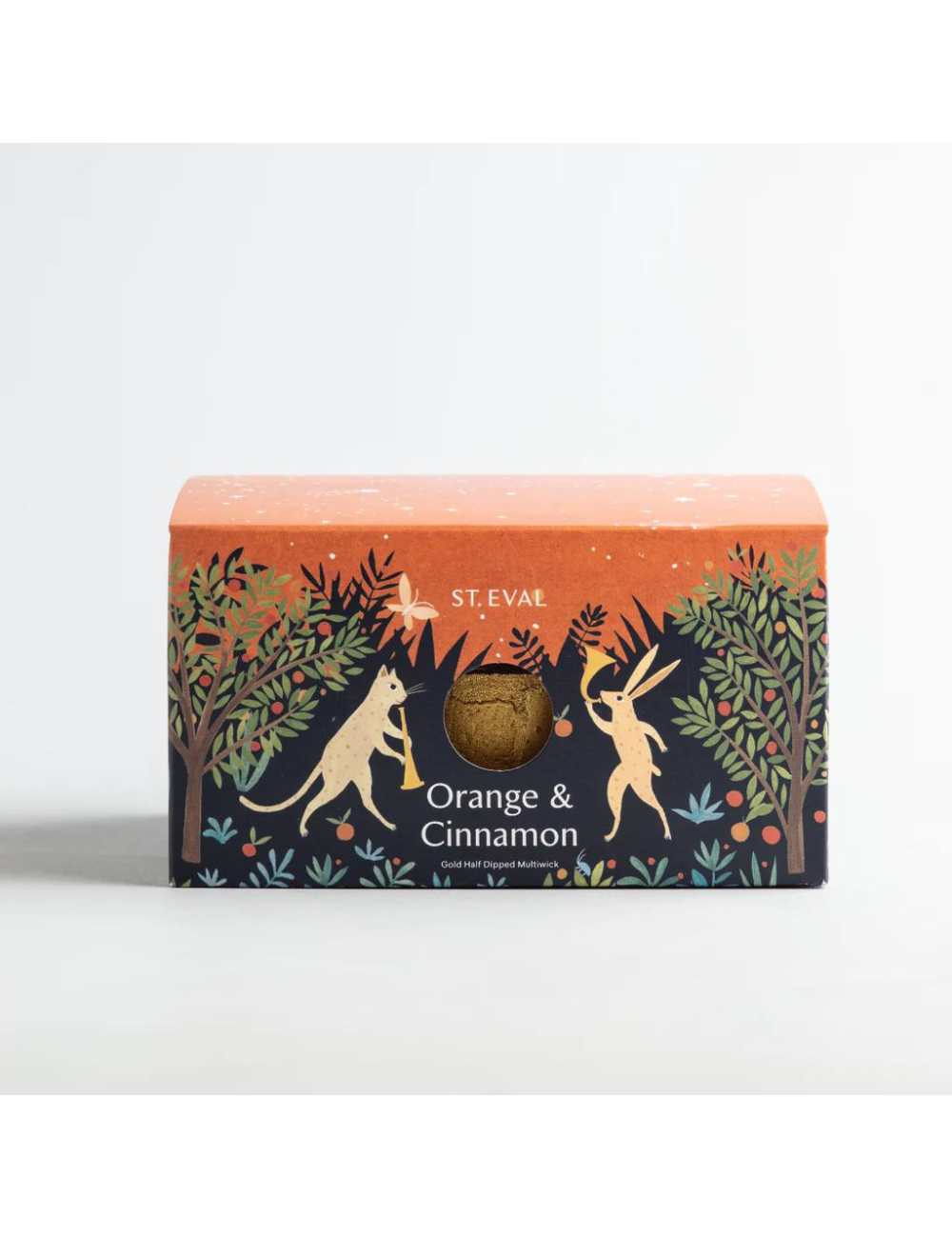 Orange & Cinnamon Scented Gold Dipped Multiwick Candle