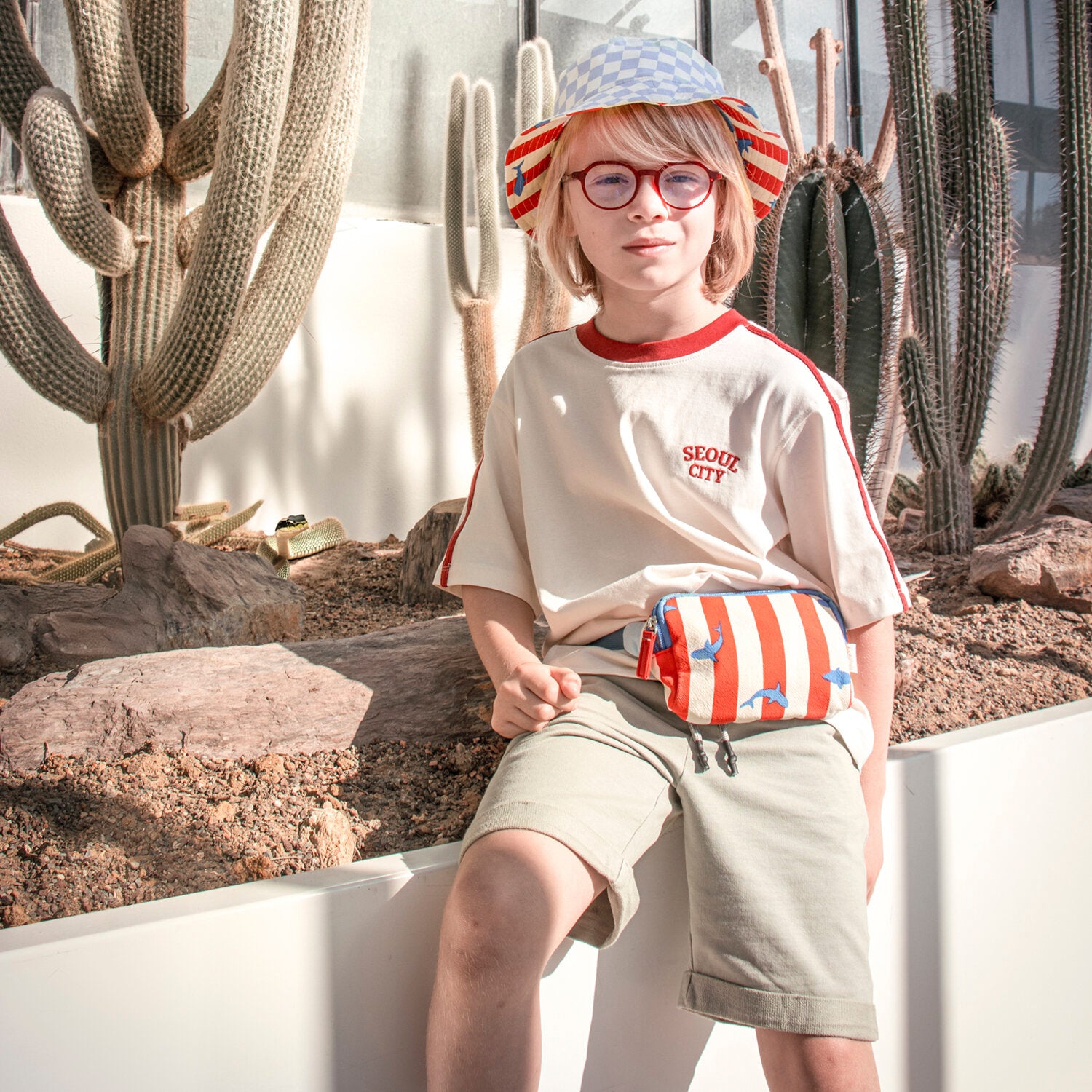 Shark Reversible Bucket Hat 3-6 Years