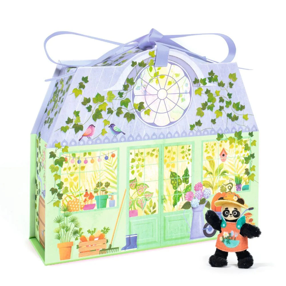 Djeco Mi House Olive, Make Your Own Mini House with Figurines