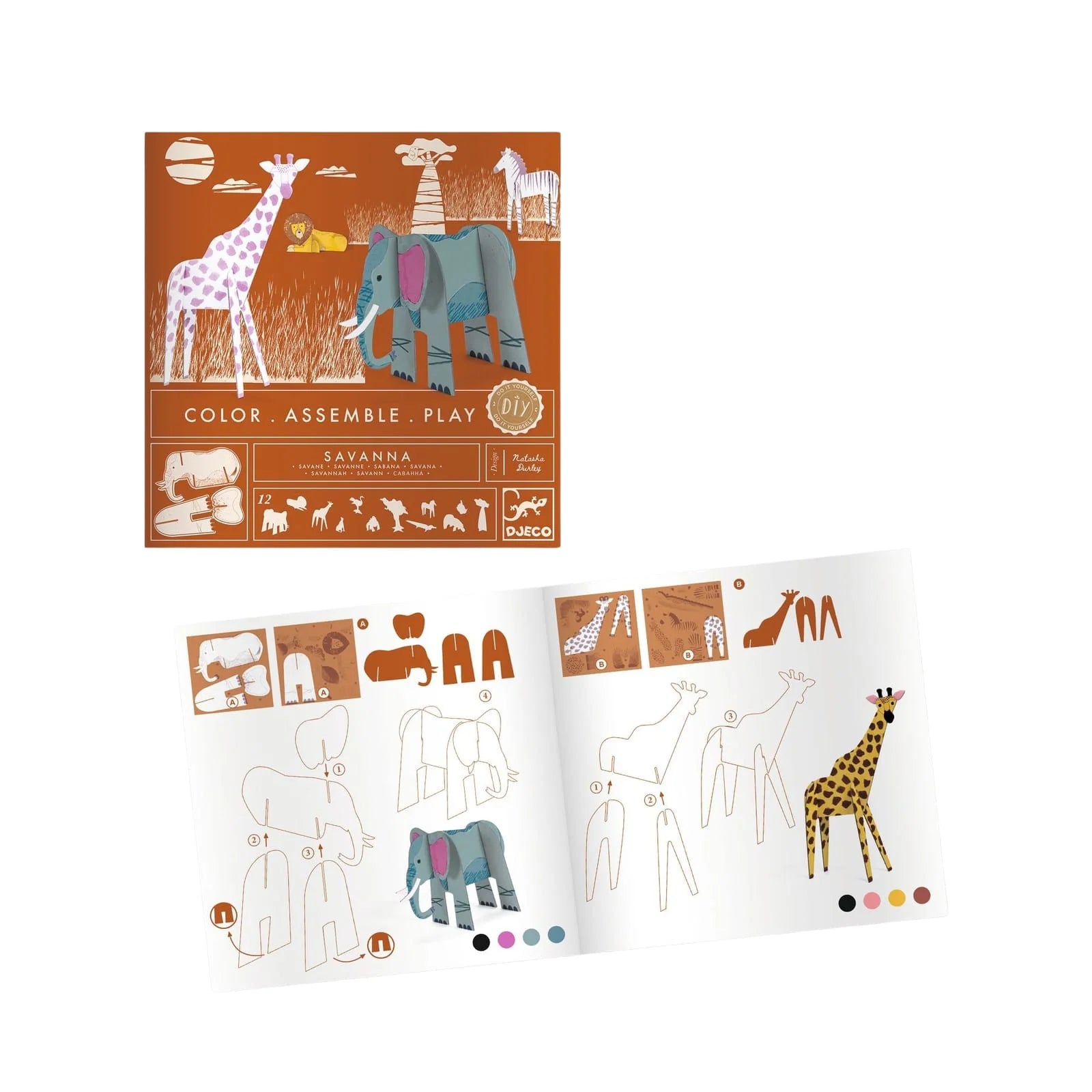 Djeco Colour, Assemble, Play - Savanna