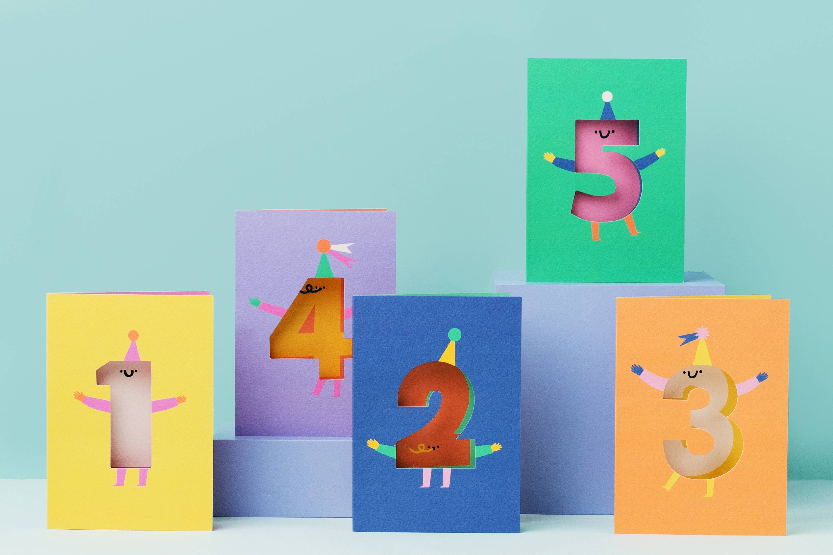 Age 3 - Die Cut - Cute Character Fun Happy Birthday - Three