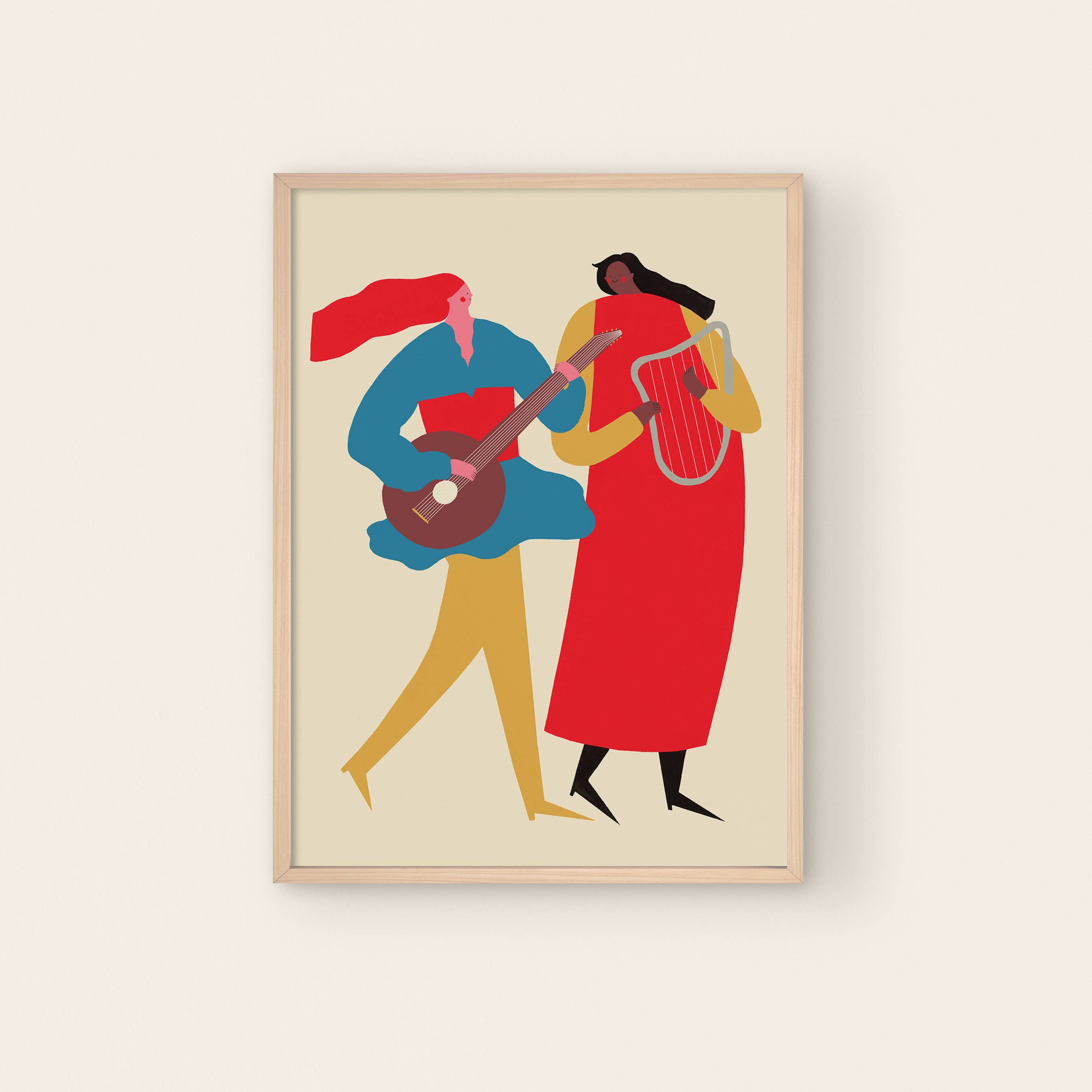 Musical Friends Character Art Print | Nursery Wall Art: A3