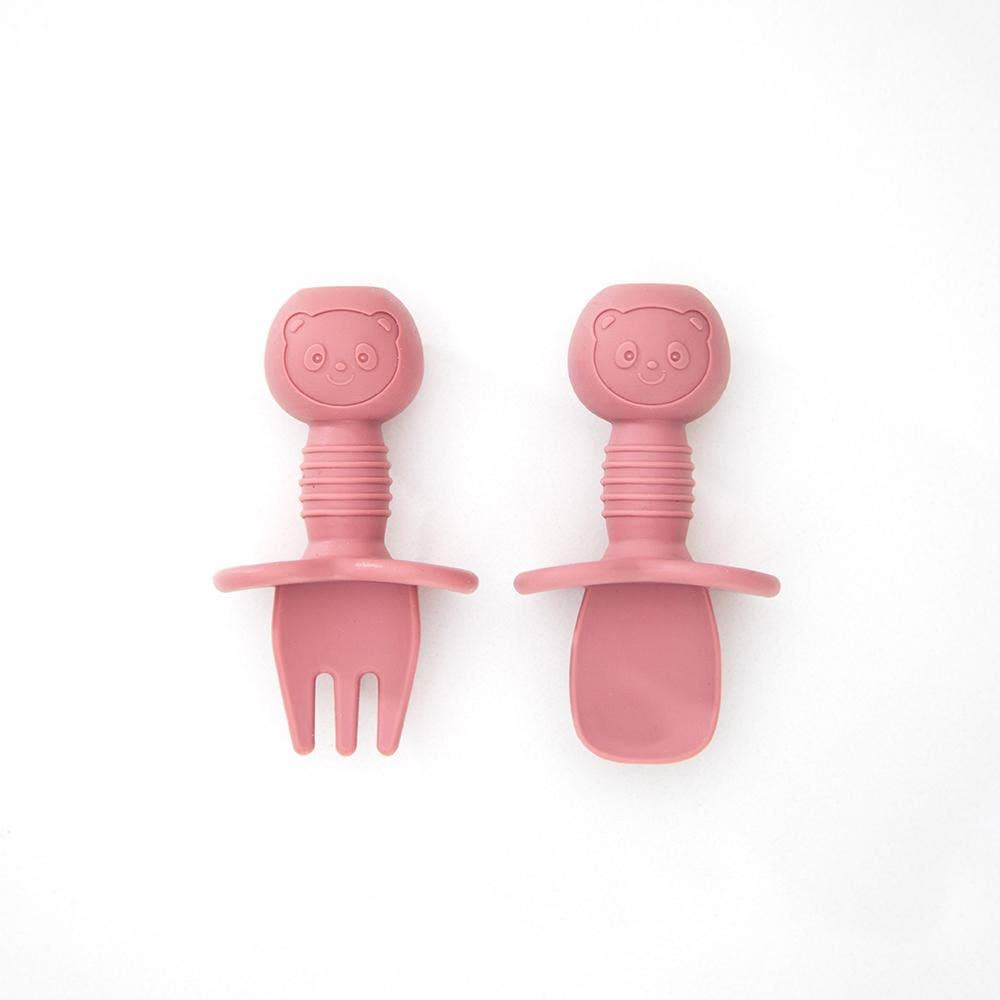 Silicone Baby Cutlery Set: Cream