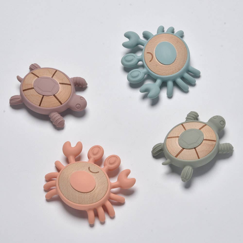 Crab Teether: Ocean Blue
