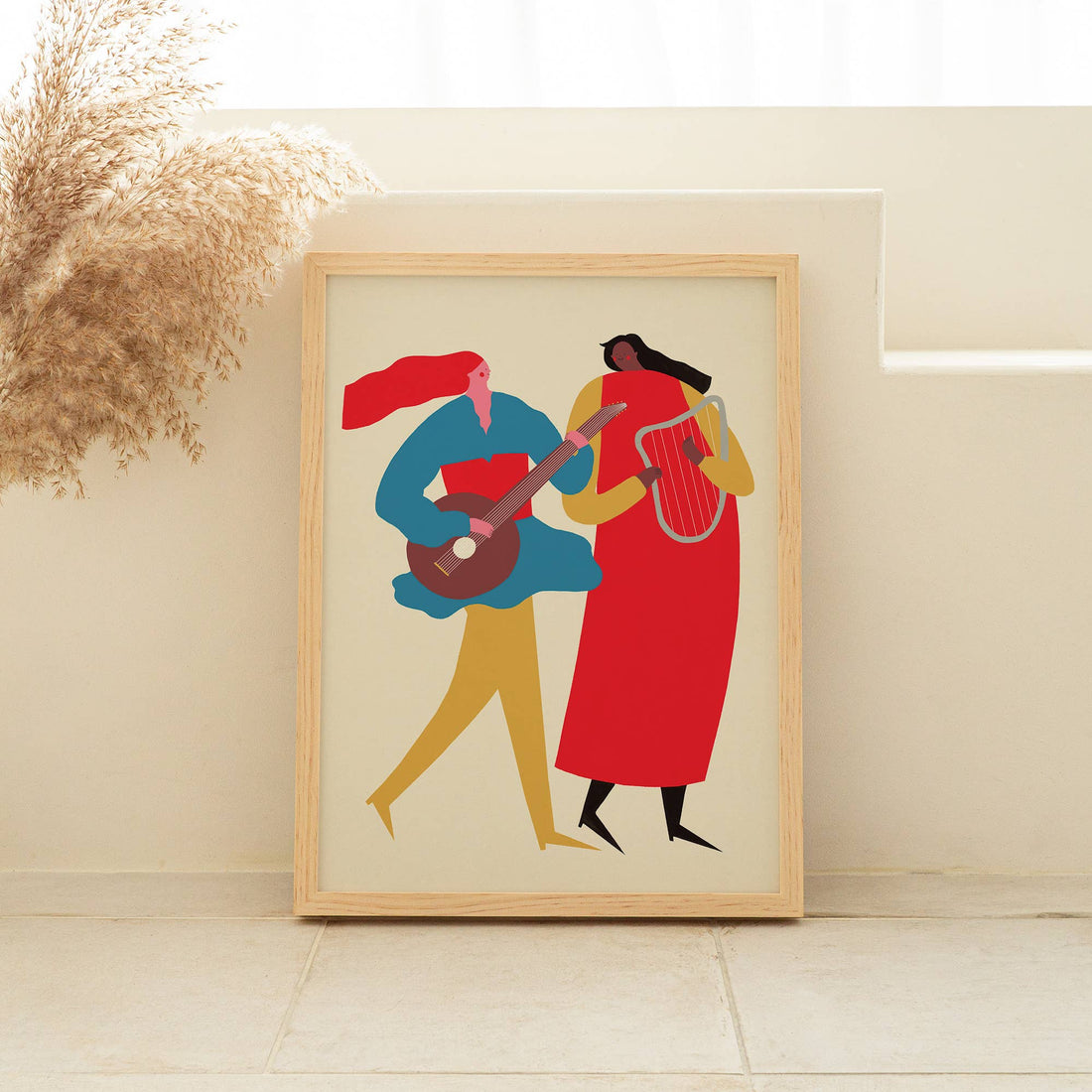 Musical Friends Character Art Print | Nursery Wall Art: A3