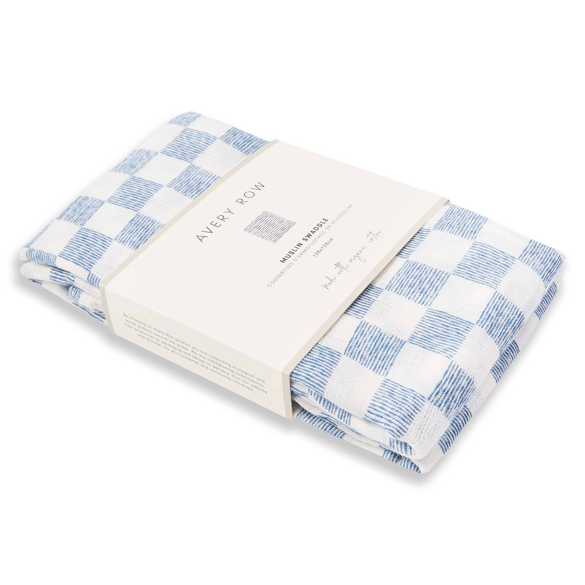 Organic Baby Muslin Swaddle - Waves