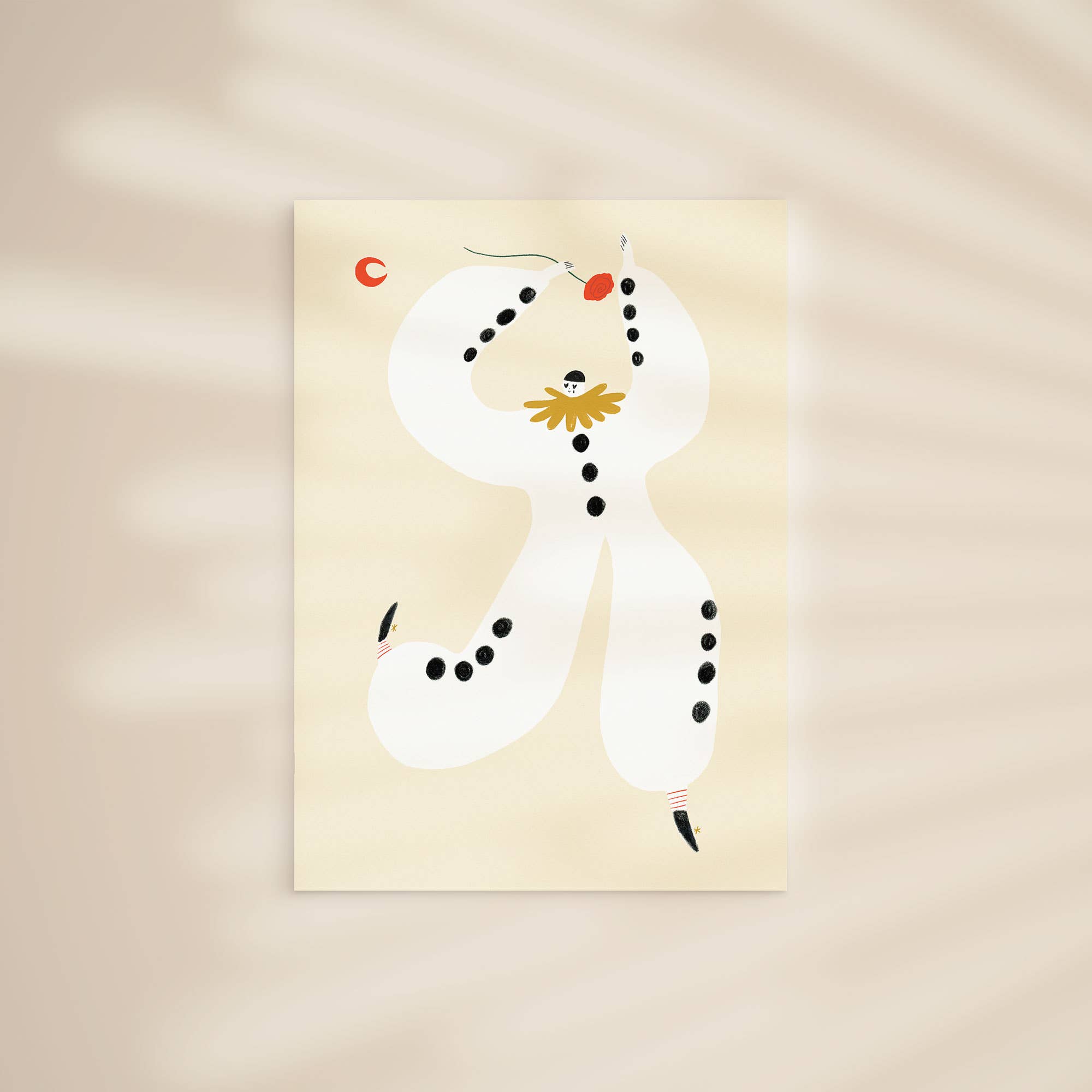 Pierrot Clown Art Print | Nursery Wall Art | Circus Wall Art: A3