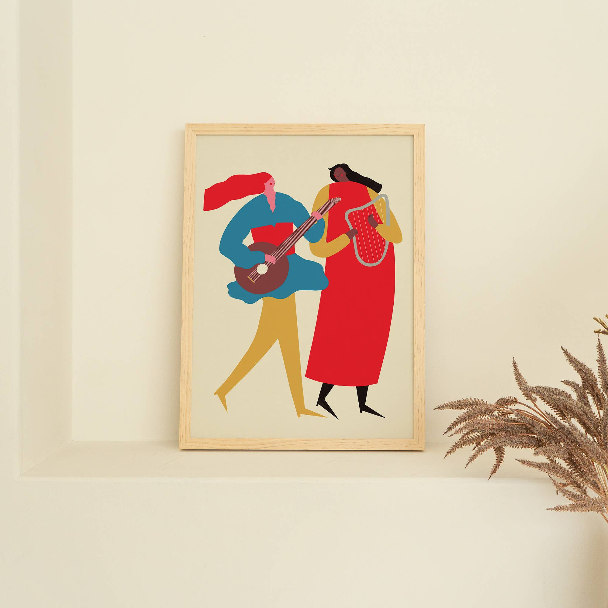 Musical Friends Character Art Print | Nursery Wall Art: A3