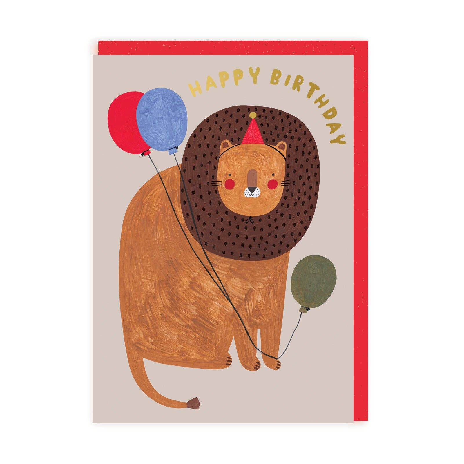 Lions With Balloons Greeting Card