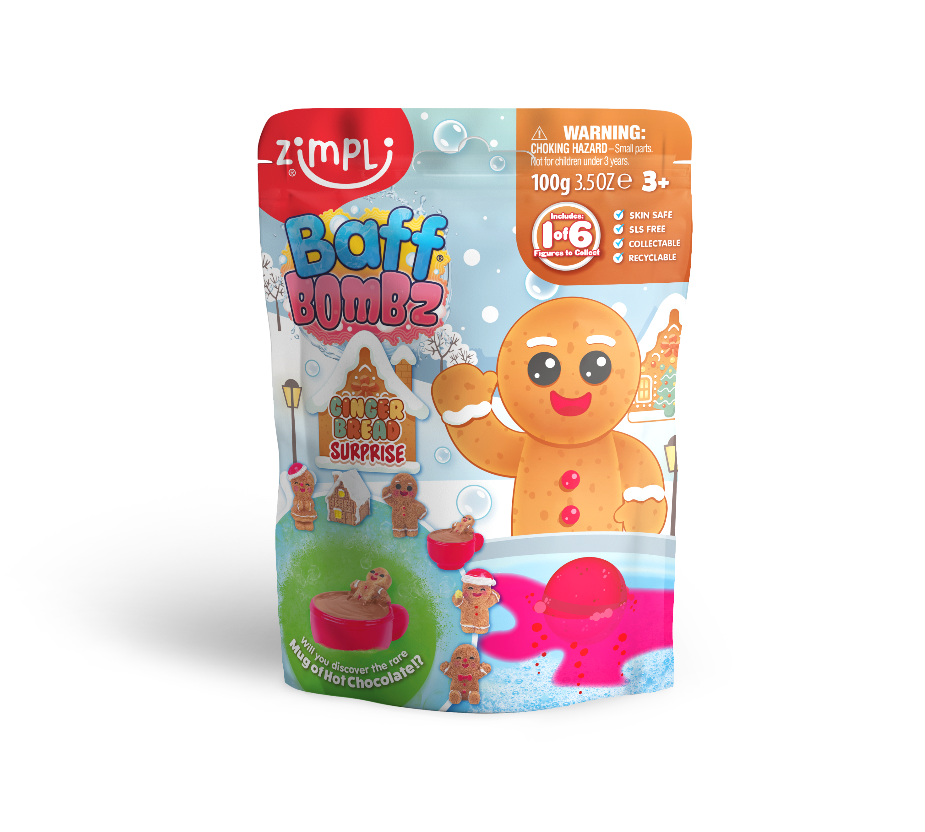 Zimpli Baff Bombz Gingerbread Surprise Collectable Bath Toy