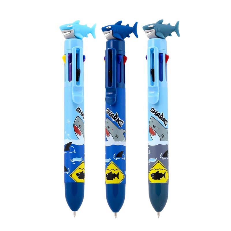 Shark Multi Colour Pen with Topper (8 Colours)