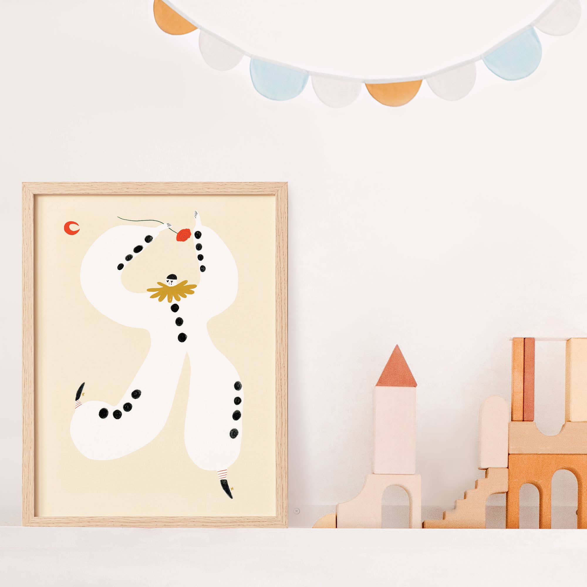 Pierrot Clown Art Print | Nursery Wall Art | Circus Wall Art: A3
