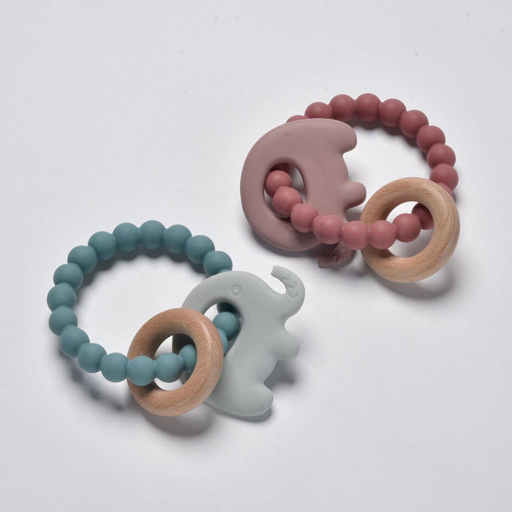 Elephant Teether Beads: Pink Haze