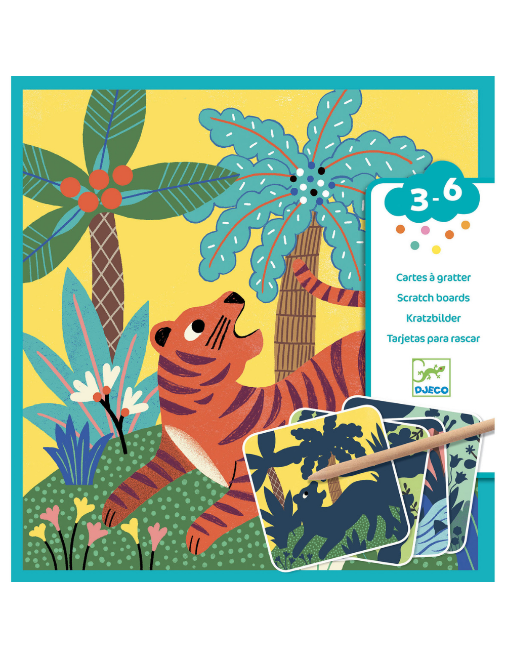 Djeco Wild Beasts Scratch Boards