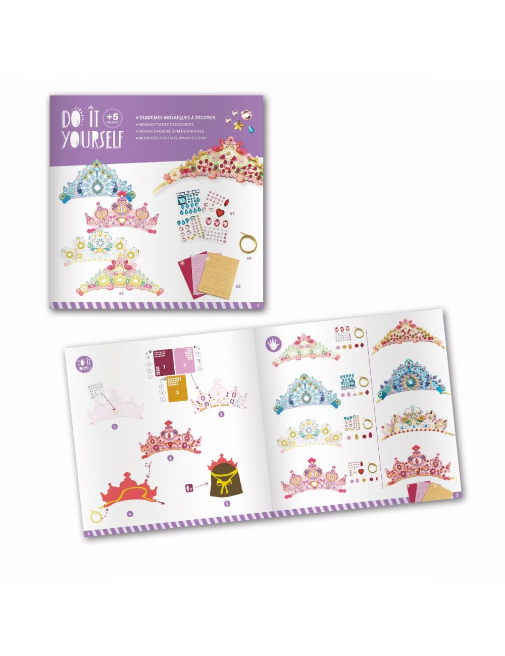 Djeco Do it Yourself Mosaic Tiaras - Like a Princess