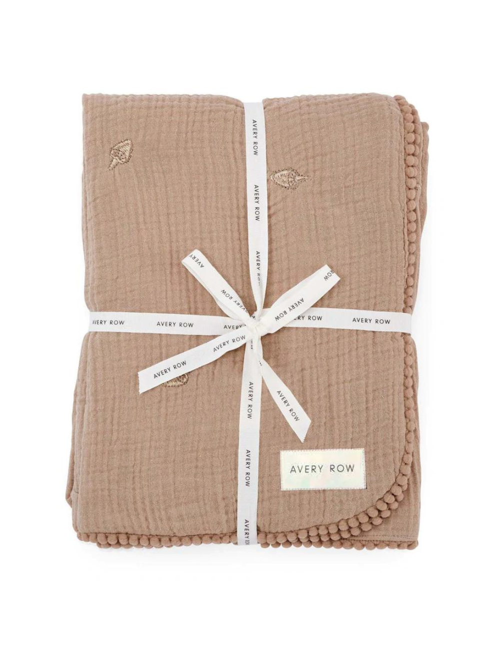Embroidered Muslin Blanket - Mushroom