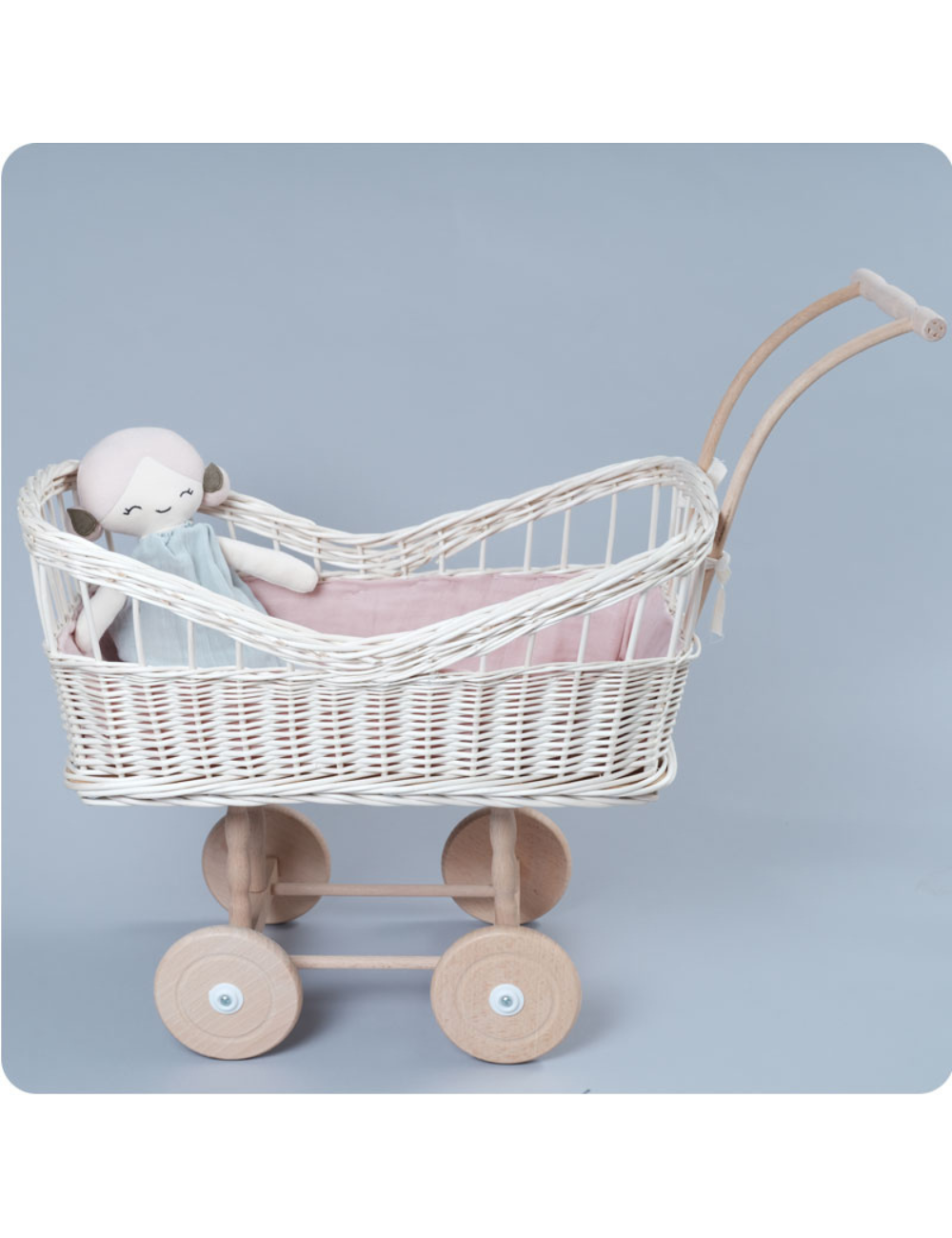 Vintage wicker discount dolls pram