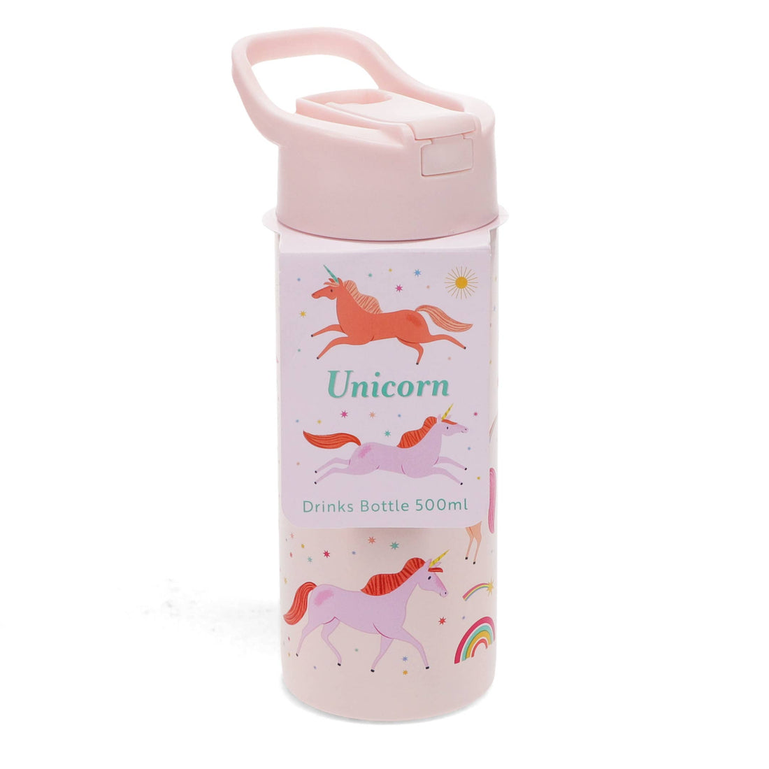 Stainless steel bottle with push button lid 500ml - Unicorn