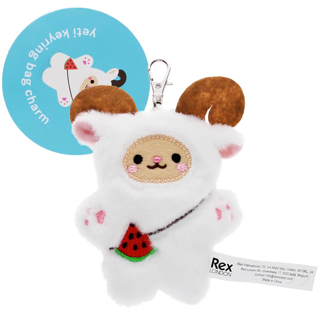 Fluffy keyring bag charm - Yeti