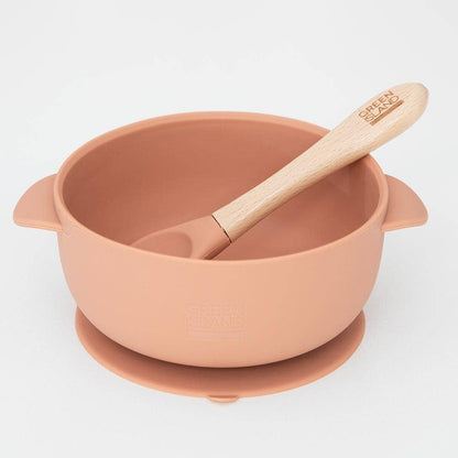 Silicone Baby Bowl &amp; Spoon: Cream