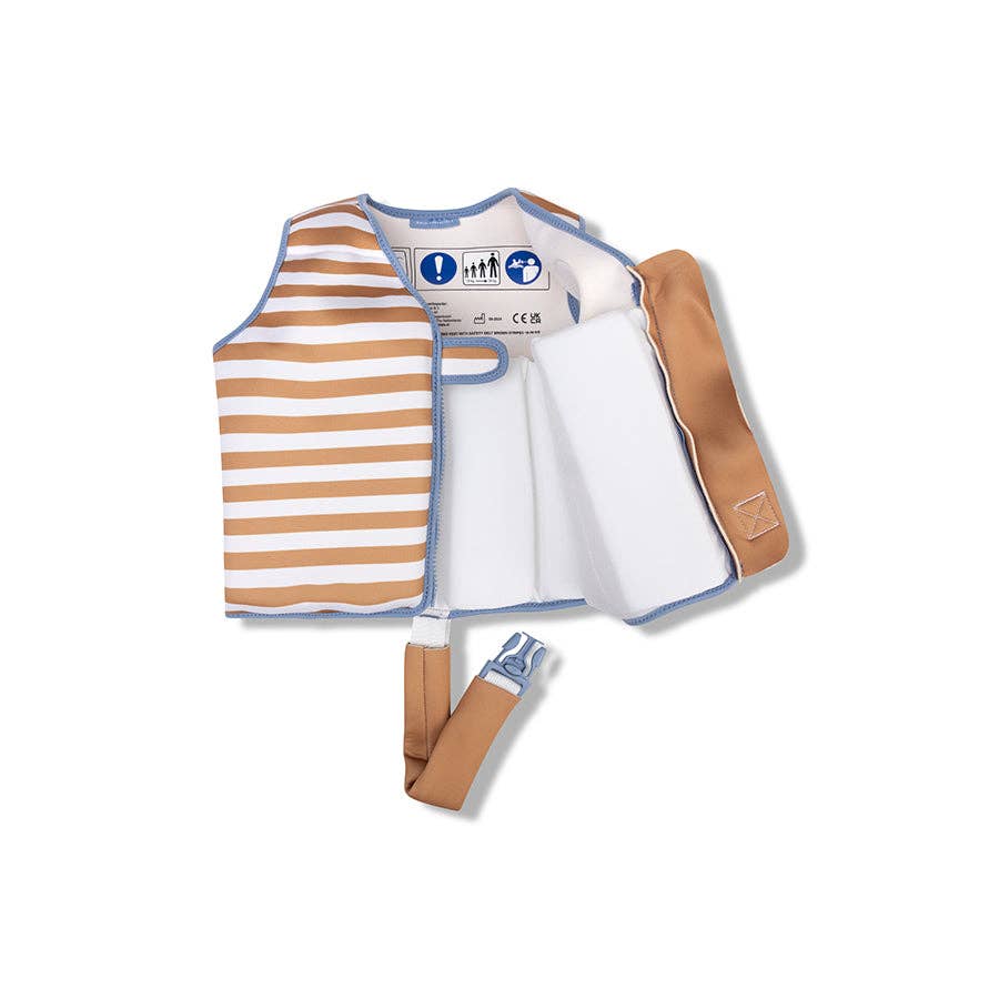 Swim Essentials | Swimming Vest 3-6: Brown White Striped