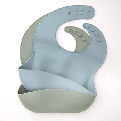 Silicone Baby Bibs Pack of 2: Mulberry &amp; Blush