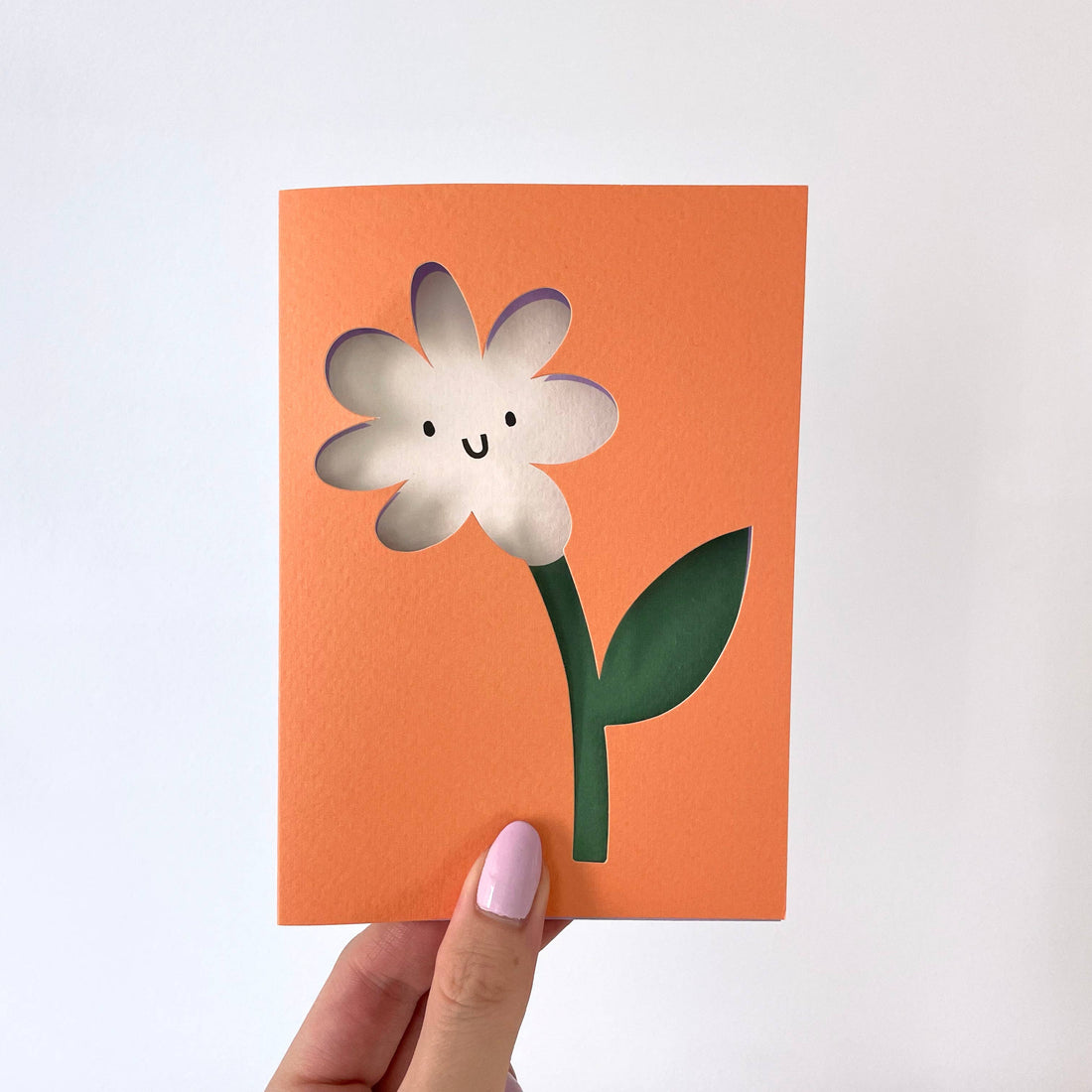 Flower Card - Die Cut Cards - Floral - Just Because - Cute