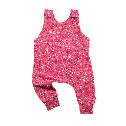 Pink Glitter - Romper: 6-12m