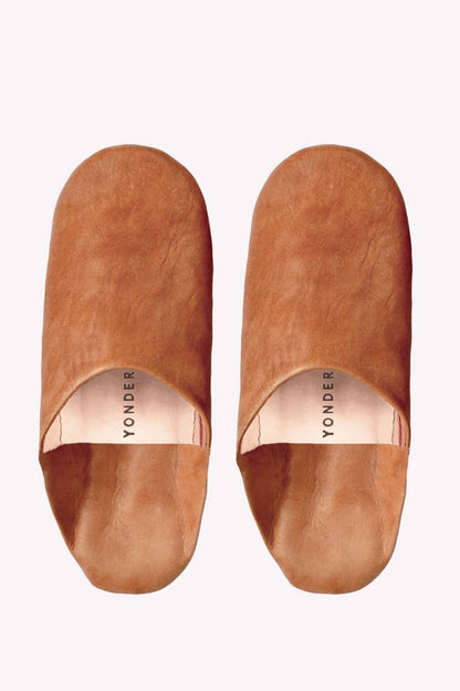 Leather Babouche Slippers | Toffee