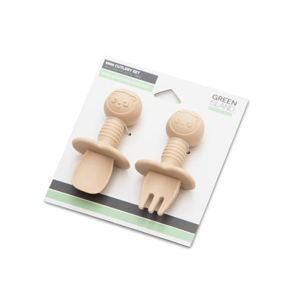 Silicone Baby Cutlery Set: Cream