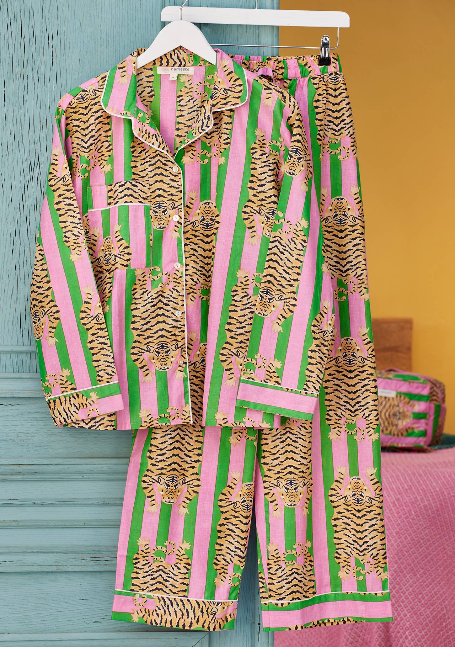 Tiger Stripe Pyjamas - Pink Green